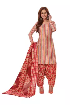 Multicolor printed cotton salwar