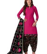 Pink printed cotton salwar