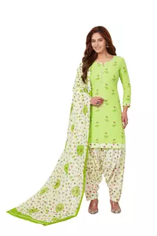 Green printed cotton salwar