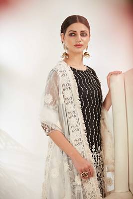 Black embroidered net salwar 2