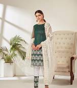 Green embroidered net salwar