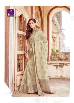 Off white woven art silk sarees saree with blouse 1