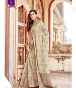 Off white woven art silk sarees saree with blouse