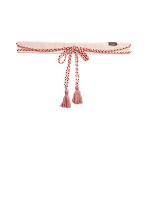 Pastel Pink & Multi Floral Sequined Cotton Belt 2