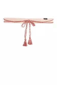 Pastel Pink & Multi Floral Sequined Cotton Belt