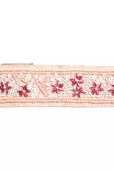 Pastel Pink & Multi Floral Sequined Cotton Belt