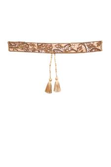 Anekaant Antique Gold & Multi Abstract Sequined Cotton Belt