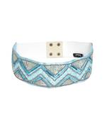 Anekaant Sky Blue & Silver Chevron Beaded Satin Belt