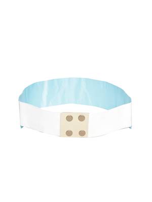 Anekaant Sky Blue & Silver Chevron Beaded Satin Belt 2