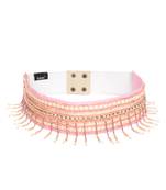 Baby Pink & Multi Striped Beaded Cotton Belt