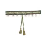 Anekaant Dark Green & Multi Geometric Design Beaded Cotton Belt