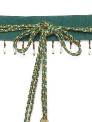 Anekaant Dark Green & Multi Geometric Design Beaded Cotton Belt 3