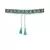 Anekaant Turquoise & Silver Geometric Design Beaded Velvet Belt