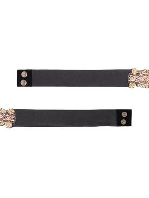 Anekaant Pink & Gold Ogee Beaded Velvet Belt 3