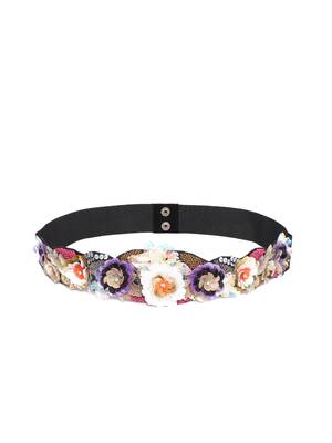 Multi Floral Sequined Velvet Belt 1