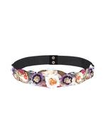 Multi Floral Sequined Velvet Belt