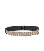 Grey & Multi Botanical Beaded Velvet Belt