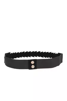 Grey & Multi Botanical Beaded Velvet Belt