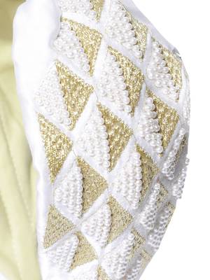 Anekaant White & Gold Harlequin Embellished Satin Hair Band 4