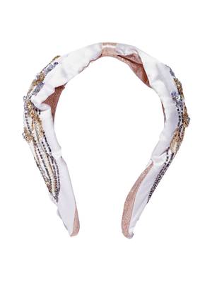 Anekaant Off-White & Multi Floral Embellished Satin Hair Band 3