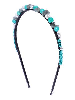 Turquoise & Multi Mosaic Metal Hair Band 2