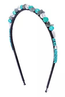 Turquoise & Multi Mosaic Metal Hair Band