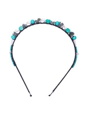 Turquoise & Multi Mosaic Metal Hair Band 3