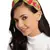 Anekaant Sea Green & Red Floral Embellished Velvet Hair Band