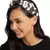 Anekaant Grey & White Floral Embellished Velvet Hair Band