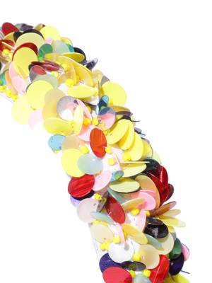 Yellow & Multi Embellished Cotton Hair Band 4