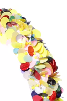 Yellow & Multi Embellished Cotton Hair Band