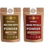 Multani Mitti and Rose Petals Powder Skin Care Products Combo  Face Pack  Skin Care (100 Gram * 2)