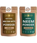 Multani Mitti and Neem Powder Skin Care Products Combo  Face Pack  Skin Care (100 Gram * 2)