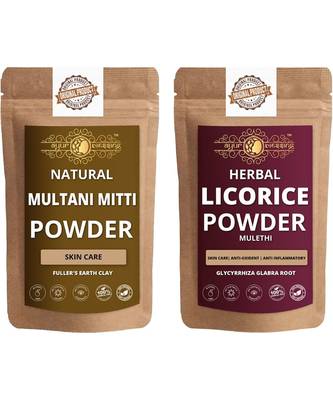 Multani Mitti and Licorice Powder Skin Care Products Combo  Face Pack  Skin Care (100 Gram * 2) 1