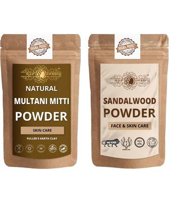 Multani Mitti and Chandan Powder Skin Care Products Combo  Face Pack  Skin Care (100 Gram * 2) 1