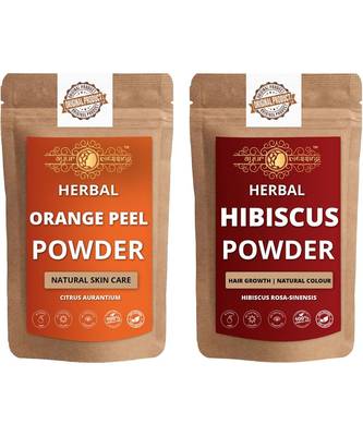 Orange Peel and Hibiscus Powder Skin Care Products Combo  Face Pack  Skin Care (100 Gram * 2) 1