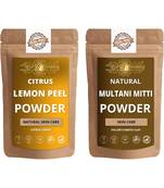 Lemon Peel and Multani Mitti Powder Skin Care Products Combo  Face Pack  Skin Care (100 Gram * 2)