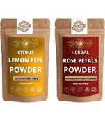 Lemon Peel and Rose Petals Powder Skin Care Products Combo  Face Pack  Skin Care (100 Gram * 2)