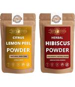 Lemon Peel and Hibiscus Powder Skin Care Products Combo  Face Pack  Skin Care (100 Gram * 2)