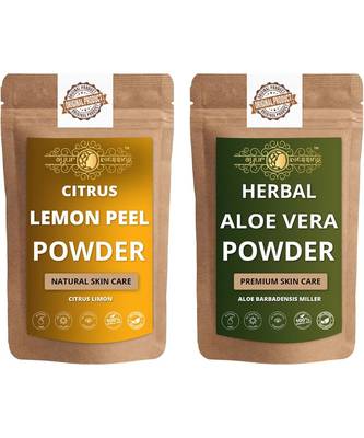 Lemon Peel and Aloe Vera Leaf Powder Skin Care Products Combo  Face Pack  Skin Care (100 Gram * 2) 1
