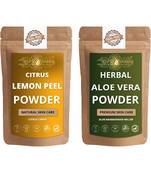 Lemon Peel and Aloe Vera Leaf Powder Skin Care Products Combo  Face Pack  Skin Care (100 Gram * 2)