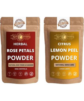 Rose Petals and Lemon Peel Powder Skin Care Products Combo  Face Pack  Skin Care (100 Gram * 2) 1