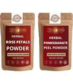 Rose Petals and Pomegranate Peel Powder Skin Care Products Combo  Face Pack  Skin Care (100 Gram * 2)