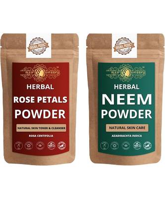 Rose Petals and Neem Powder Skin Care Products Combo  Face Pack  Skin Care (100 Gram * 2) 1
