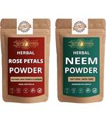 Rose Petals and Neem Powder Skin Care Products Combo  Face Pack  Skin Care (100 Gram * 2)