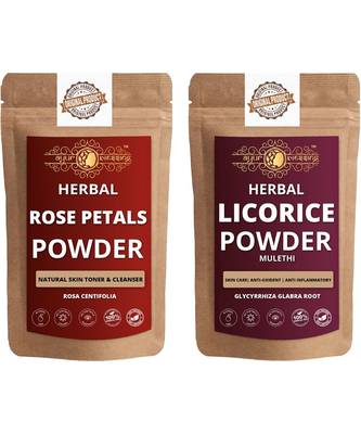 Rose Petals and Licorice Powder Skin Care Products Combo  Face Pack  Skin Care (100 Gram * 2) 1