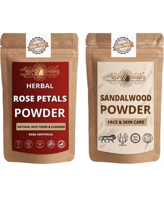 Rose Petals and Chandan Powder Skin Care Products Combo  Face Pack  Skin Care (100 Gram * 2) 1