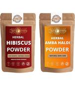 Hibiscus and Amba Haldi Powder Skin Care Products Combo  Face Pack  Skin Care (100 Gram * 2)