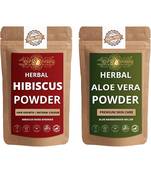 Hibiscus and Aloe Vera Leaf Powder Skin Care Products Combo  Face Pack  Skin Care (100 Gram * 2)