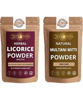 Licorice and Multani Mitti Powder Skin Care Products Combo  Face Pack  Skin Care (100 Gram * 2) 1